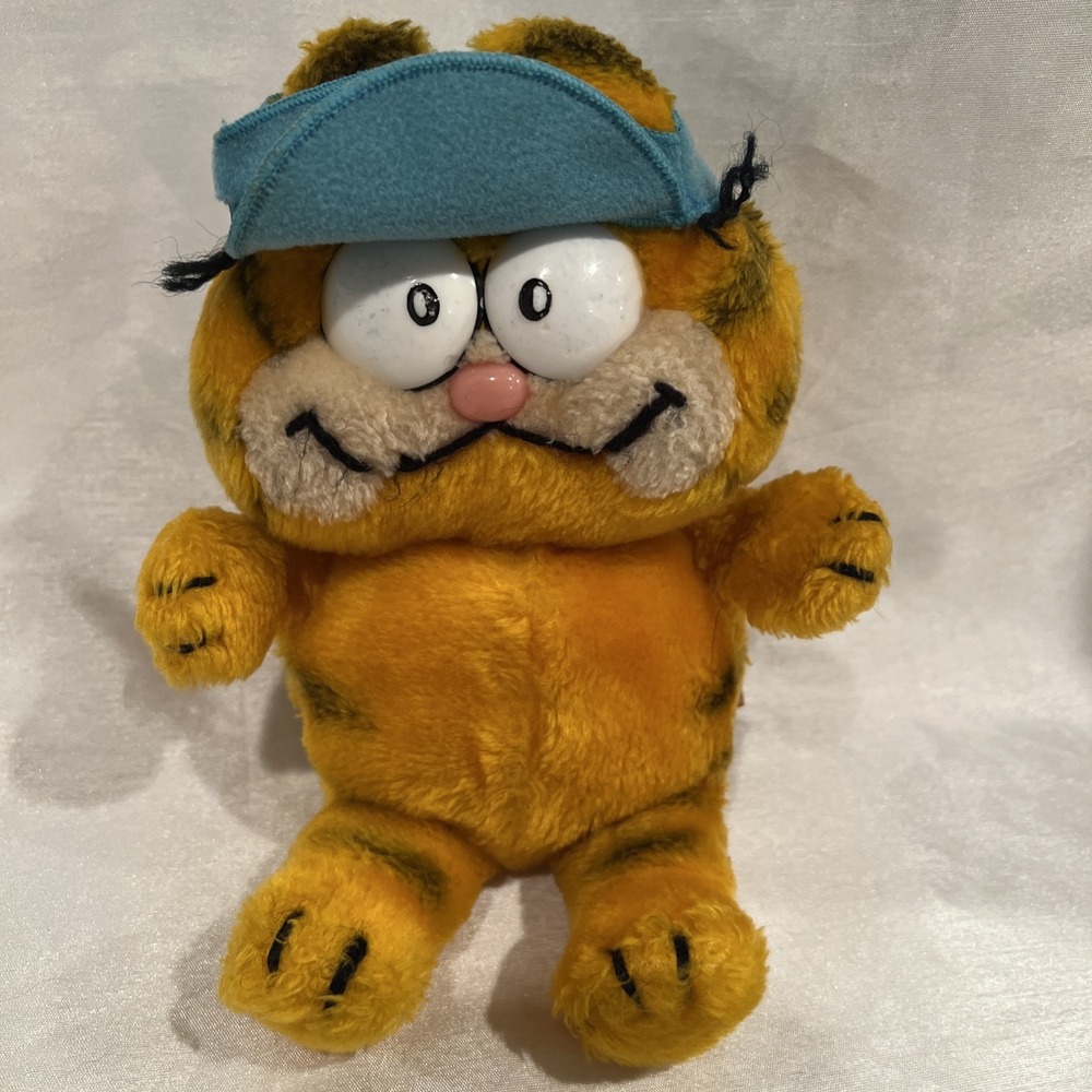 Vintage 1978-1981 Plush Garfield - Baseball Hat - No Shirt - United Fur Farm 10"